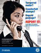 Tampered meter? Counterfeit stamps? Unpaid postage? REPORT IT! Call 800-372-8347.