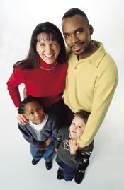 A group of diverse parents and children