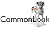 CommonLook logo: The text, CommonLook, against a background of a Dalmatian