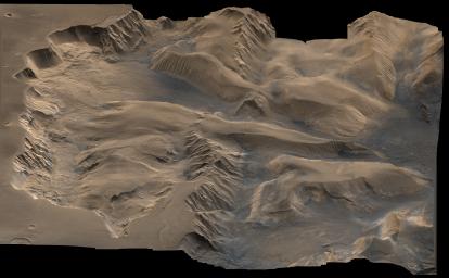 Oblique View with Altimetry of Valles Marineris