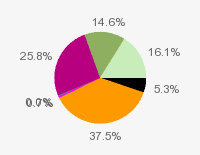 Pie chart: in table form below