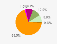 Pie chart: in table form below