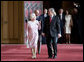 President George W. Bush and Laura Bush visit with Queen Elizabeth II and the Duke of Edinburgh Prince Phillip in St. George's Hall at WIndsor Castle in Windsor, England. White House photo by Eric Draper