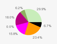 Pie chart: in table form below