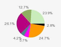 Pie chart: in table form below