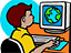 Clipart of a child using a computer