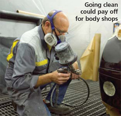 man working in a body shop