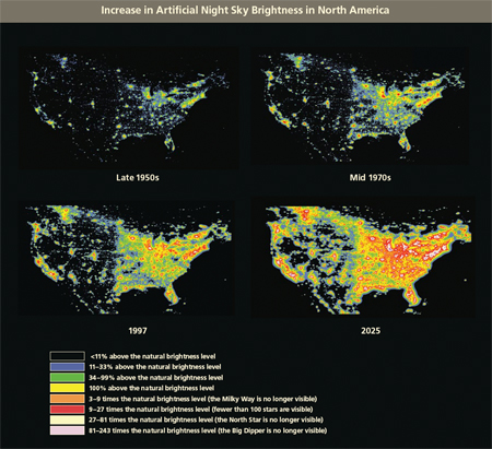 Increase in Artifical Night Sky Brightness in North America