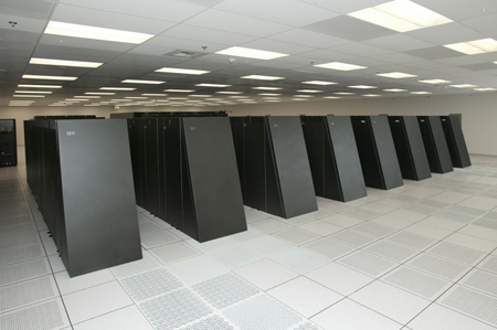 photo of the BlueGene/L supercomputer and link to BlueGene/L site