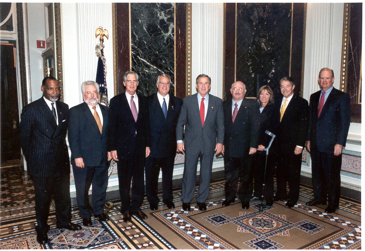 Photo of President Bush and the PCIE/ECIE Executive Council