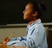 Girl at desk