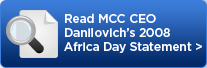 Read MCC CEO Danilovich's 2008 Africa Day Statement