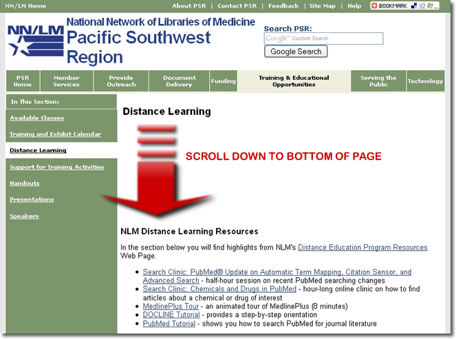 Distance Learning Page
