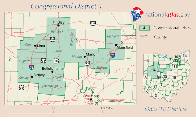 Fourth Congressional District of Ohio Map