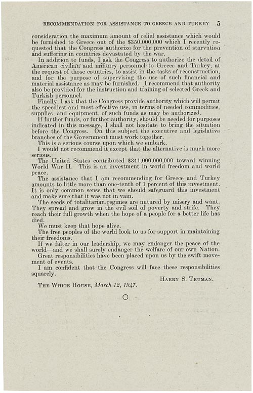 Truman Doctrine (1947)