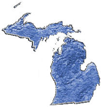 Map image of the state of Michigan