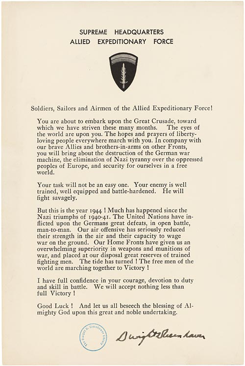 General Dwight D. Eisenhower's Order of the Day (1944)