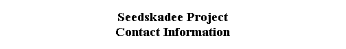  Seedskadee Project 
 Contact Information 