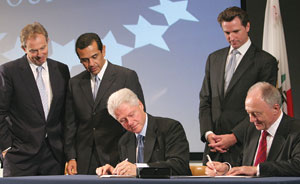 Clinton signing Clinton Climate Initiative