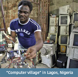 Computer village in Lagos, Nigeria
