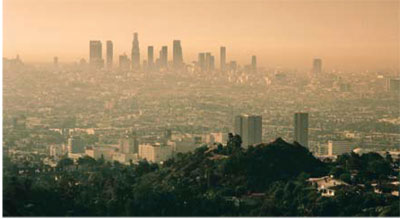 hazy skyline