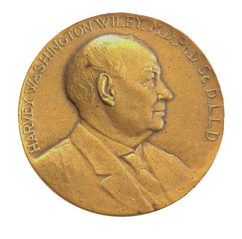Front view of the Harvey Wiley medallion