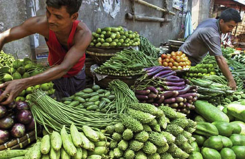 market selling vegetables and fruit