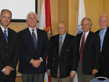 With Carl Cira, Edward Glab, Michael McClain, and Richard Olson during a public conversation sponsored by Florida International University’s Summit of the Americas Center.