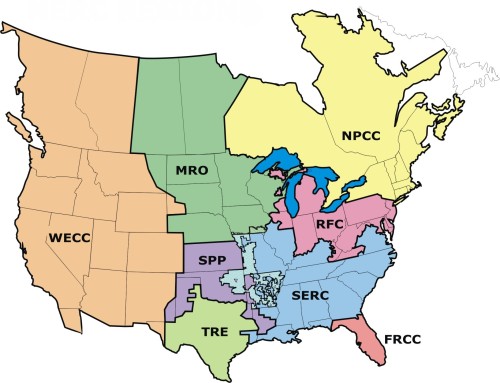 North American Electric Reliability Council (NERC) Regions