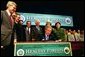 President George W. Bush signs the Healthy Forests Restoration Act of 2003 at the Department of Agriculture Wednesday, December 3, 2003.  White House photo by Tina Hager