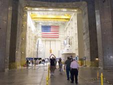Visitors tour the Space Power Facility.