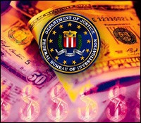 FBI Seal Displayed Over Currency