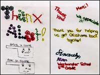 A child's thank you card to FEMA