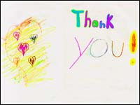 A child's thank you card to FEMA