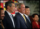 President George W. Bush smiles as he stands for a group photo with Southeast Asian Leaders Friday, Sept. 7, 2007, following a luncheon at the InterContinental in Sydney. Standing with him are Prime Minister Lee Hsien Loong of Singapore, left, Noer Hassan Wirajuda, Indonesian Minister of Foreign Affairs, and President Gloria Macapagal-Arroyo of the Philippines. White House photo by Eric Draper