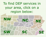 Map of DEP's Regions