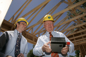 Energy Secretary Bodman visits Habitat for Humanity project in Golden, CO.