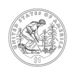 2009 Native American $1 Coin Reverse Line Art