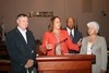 U.S. Rep. Richardson speaks a press conference after the Congressional Hearing on the Port of Long Beach w/ U.S. Reps. Dana Rohrabacher,  Elijah Cummings, and Grace Napolitano.