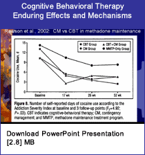 Link - PowerPoint presentation: Durability of Cognitive-Behavioral Therapy Efficacy for Substance Abusers