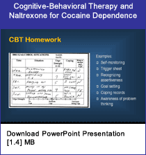 Link - Cognitive-Behavioral Therapy and Naltrexone for Cocaine Dependence