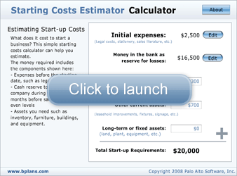 Launch the Startup Costs Calculator