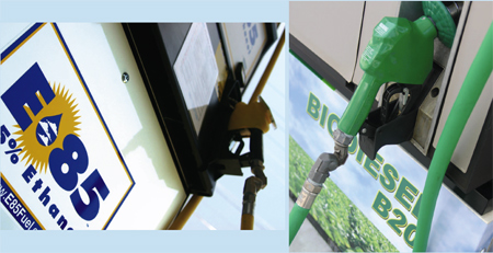two different biodiesel pumps