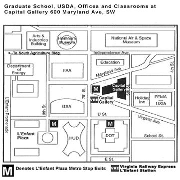 Map of USDA offices and classrooms