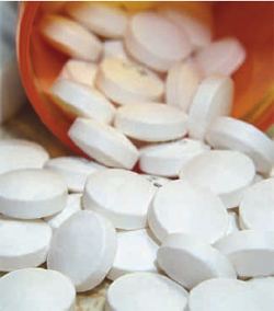 medicine bottle with pills