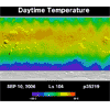 This map shows temperatures on Mars on Sept. 10, 2006