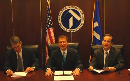 Left to right: John Owen Cole, Chairman Fryzel, Steve Sherrod