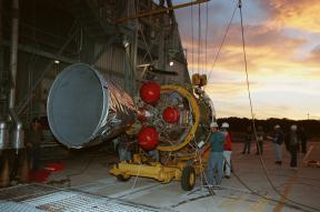 January 14, 1999 -  2nd Stage Rocket Arriving At Launch Pad 17A 