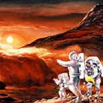 Artist's concept of humans on Mars