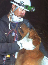 image of search and rescue dog and handler